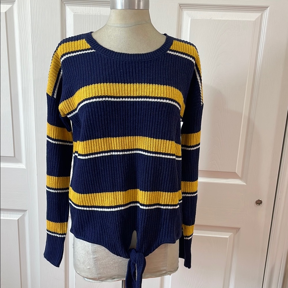 Pink Republic Navy and Yellow Knit Sweater